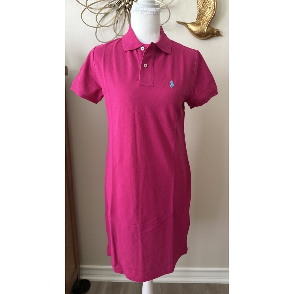 NWT Polo Ralph Lauren Shirt Dress Pink Cotton Polo Dress Pony Logo Small